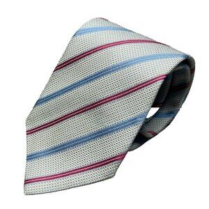 ETRO Tie Blue / Pink Striped 100% Silk Made in Italy Woven 3"